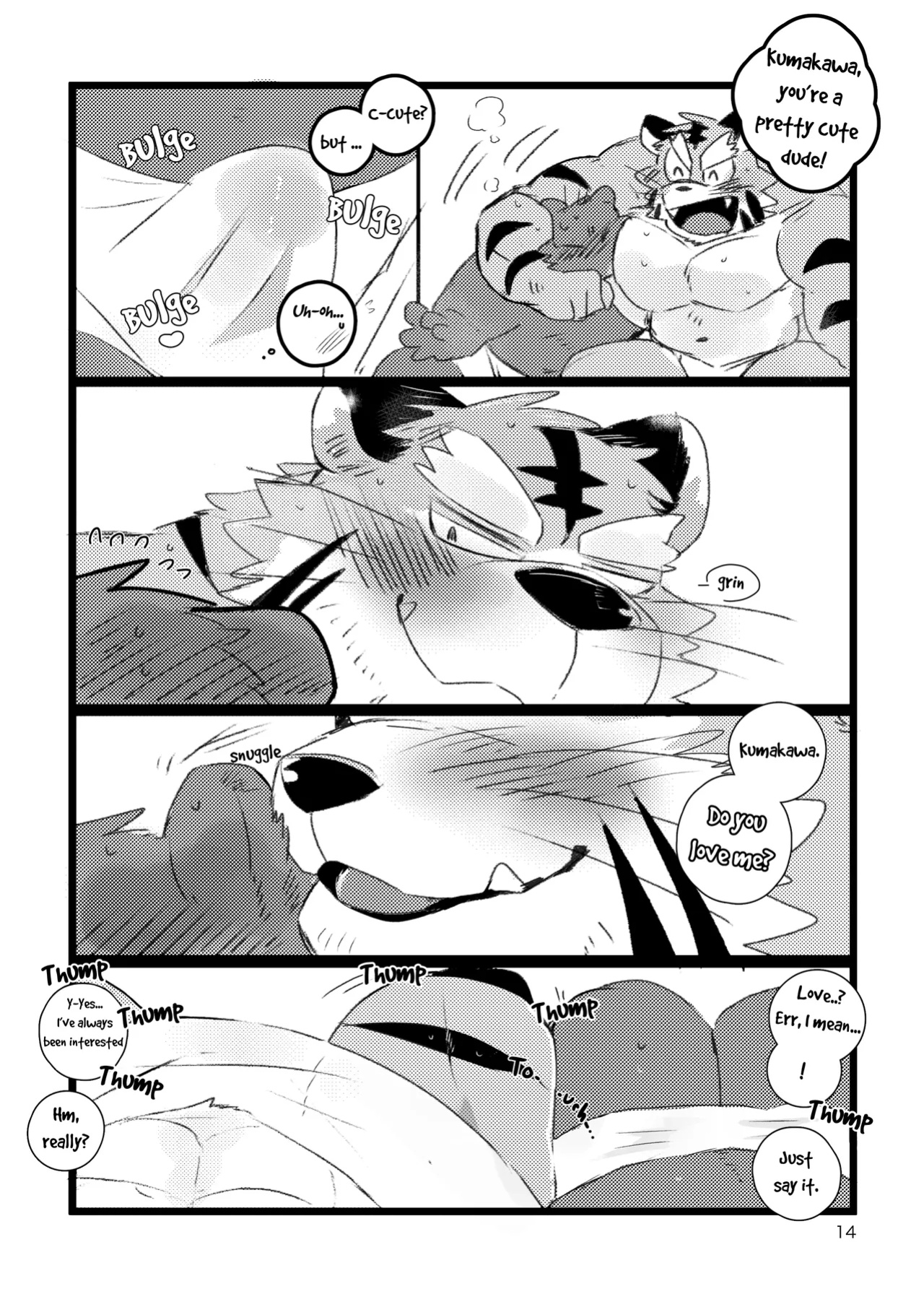 a book about getting lovey dovey with an old tiger with kansai accent in a public bathouse