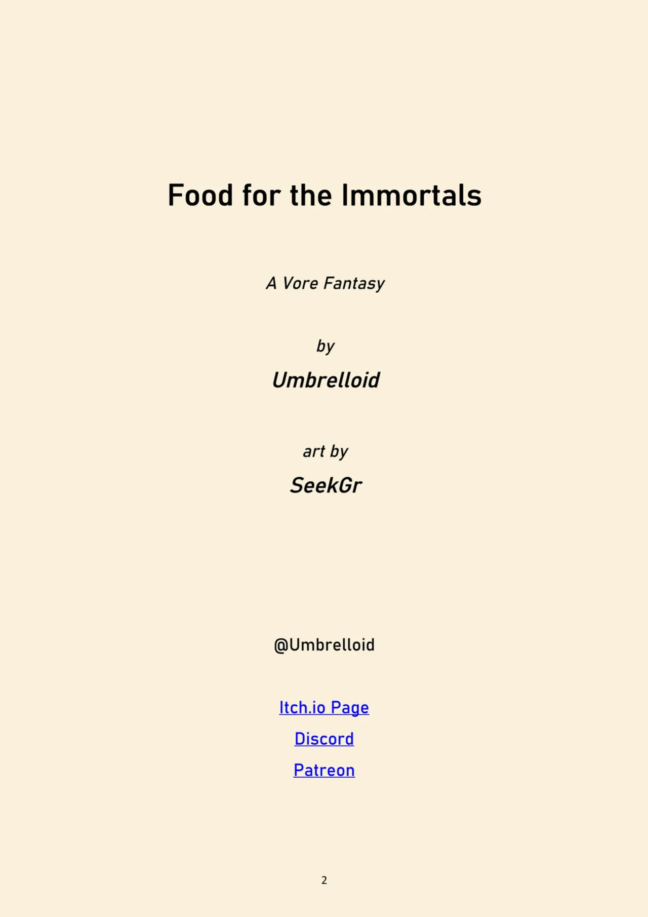 Food for the immortals 2