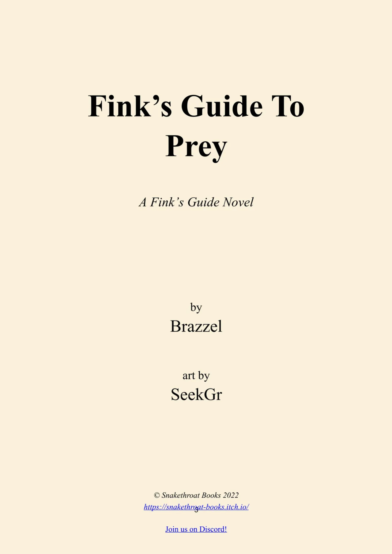 Fink's guide to prey