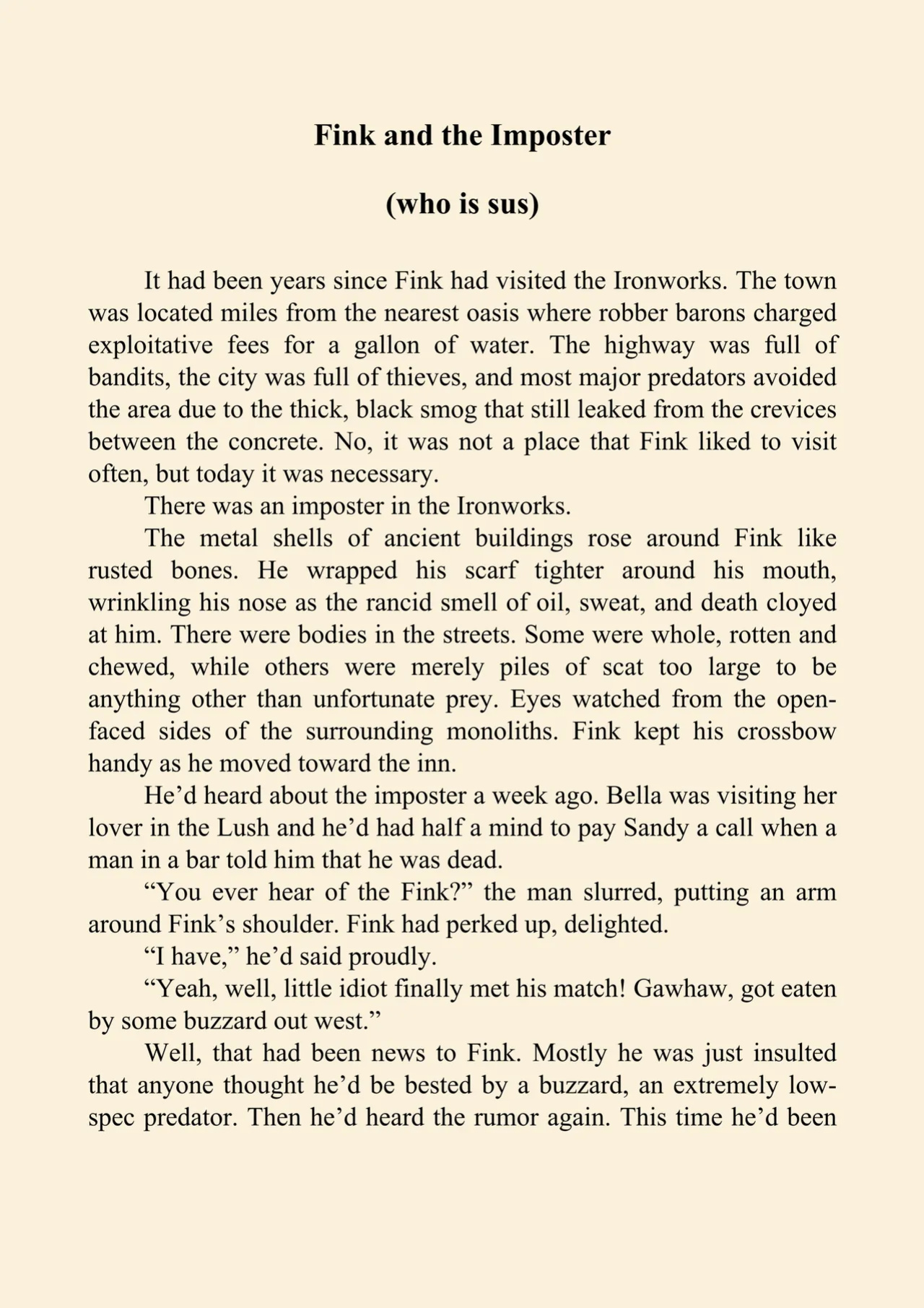 Fink's guide to predators 5
