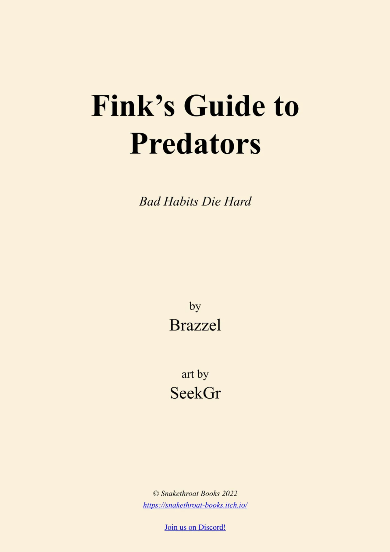 Fink's guide to predators 3