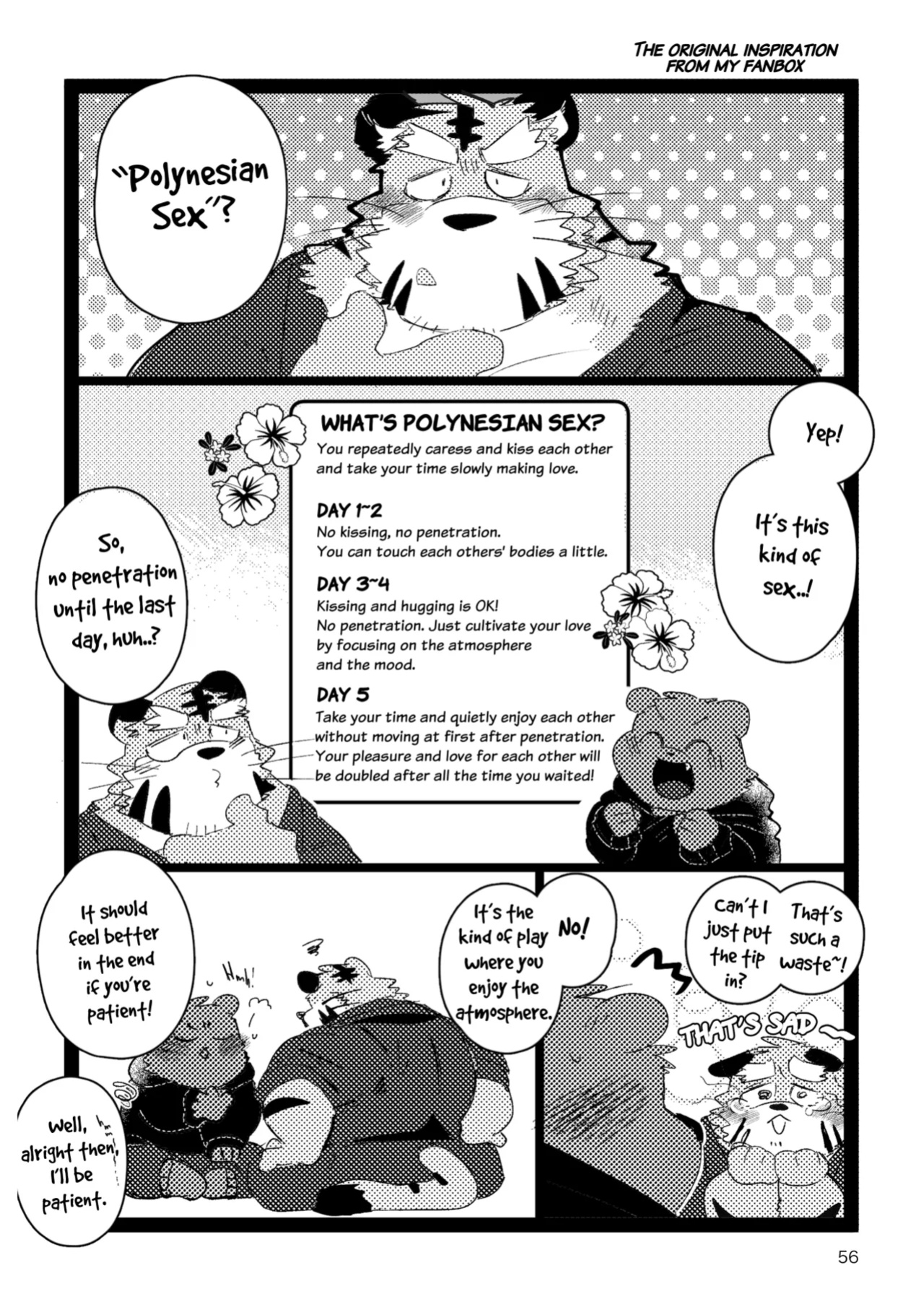 the book about being abstinent and horny while having polynesian sex with an old kansaii tiger