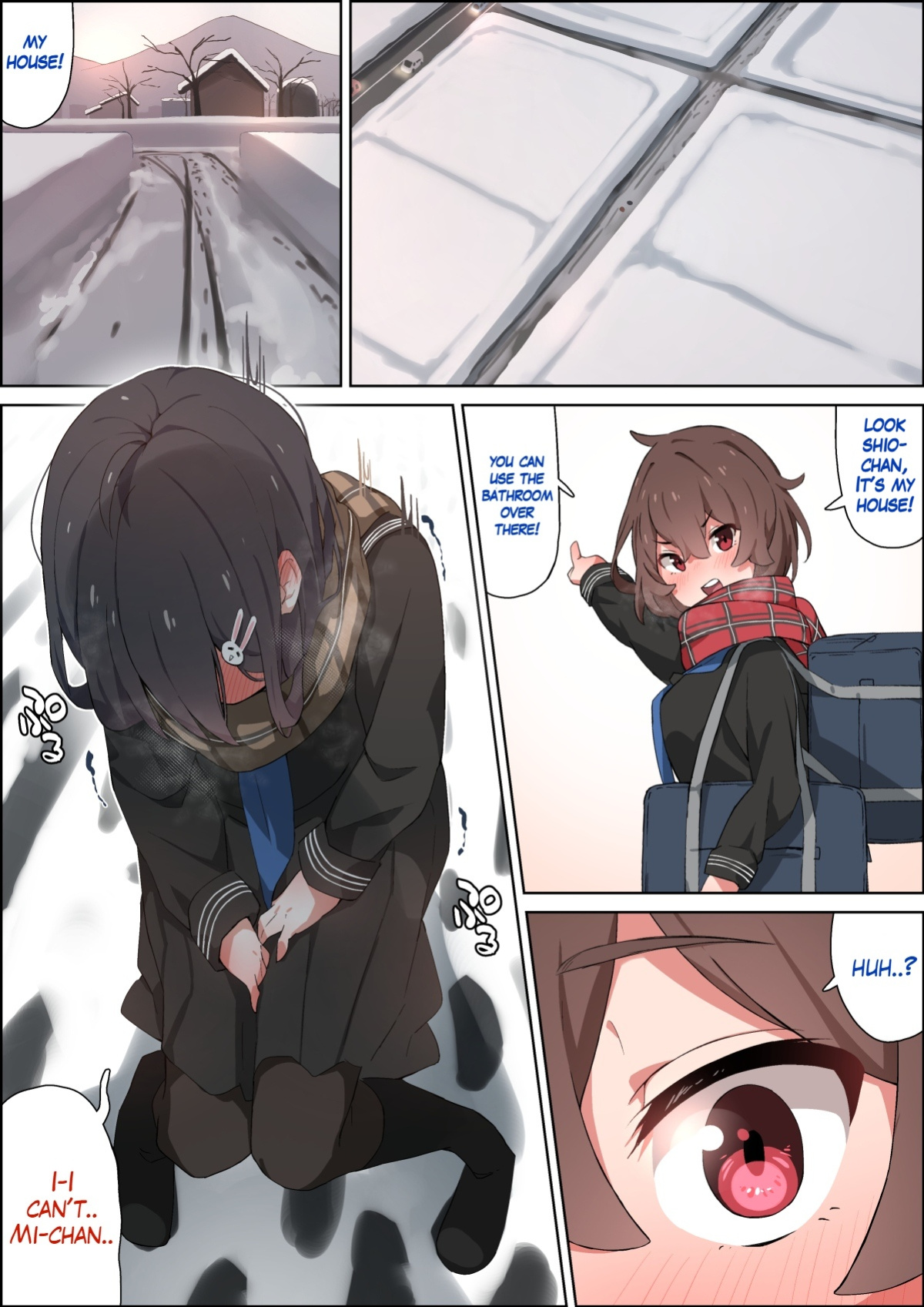 [Shimetsuki Tanki] Walking back home in the winter with my childhood friend