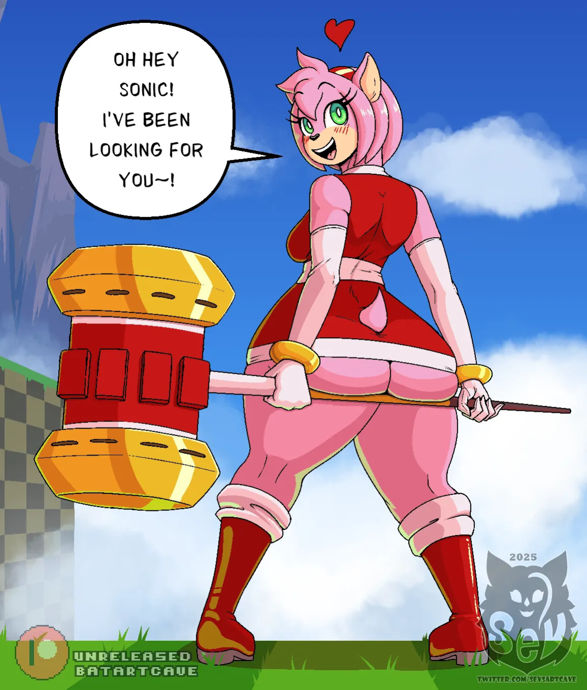 [Batartcave] Sonic is going for a quick pit stop... Amy is not complaining (Sonic the Hedgehog)
