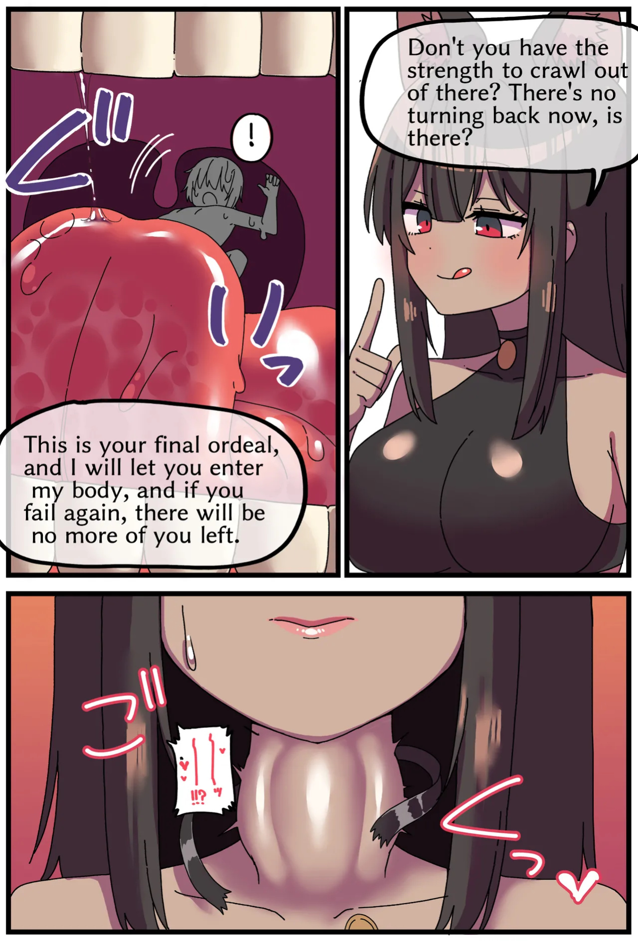 [Shiheki] Giant brown catgirl swallowing manga (10p)