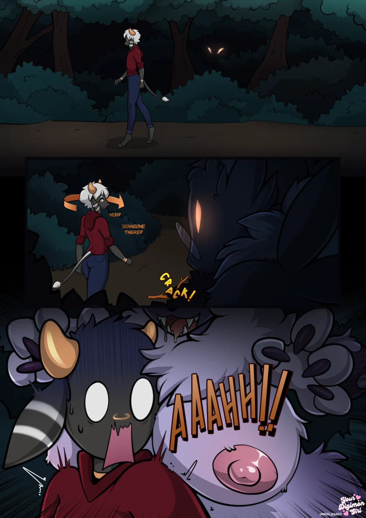[YourDigimonGirl] Wererena + Extras (Spooky Halloween MiniComic) (4K)
