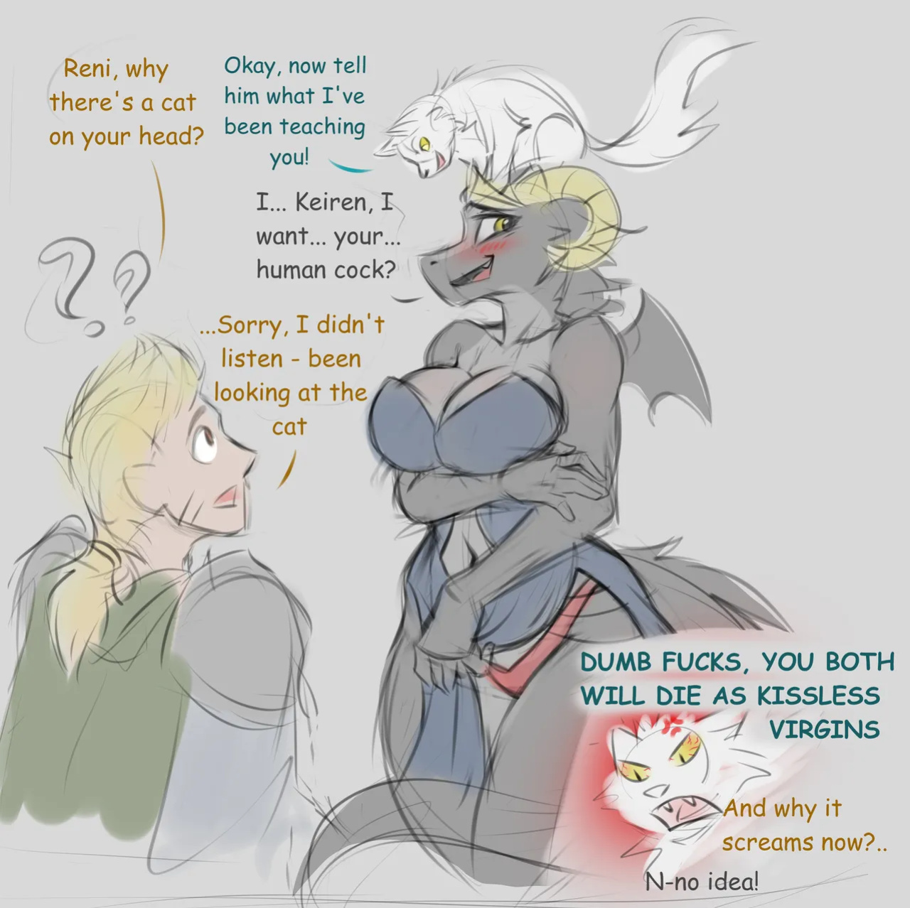 [NaiveTabby (Naive_tabby)] Reni/Nora/Keiren Comic (Twokinds Grayscale Experiment Comic) + Extas