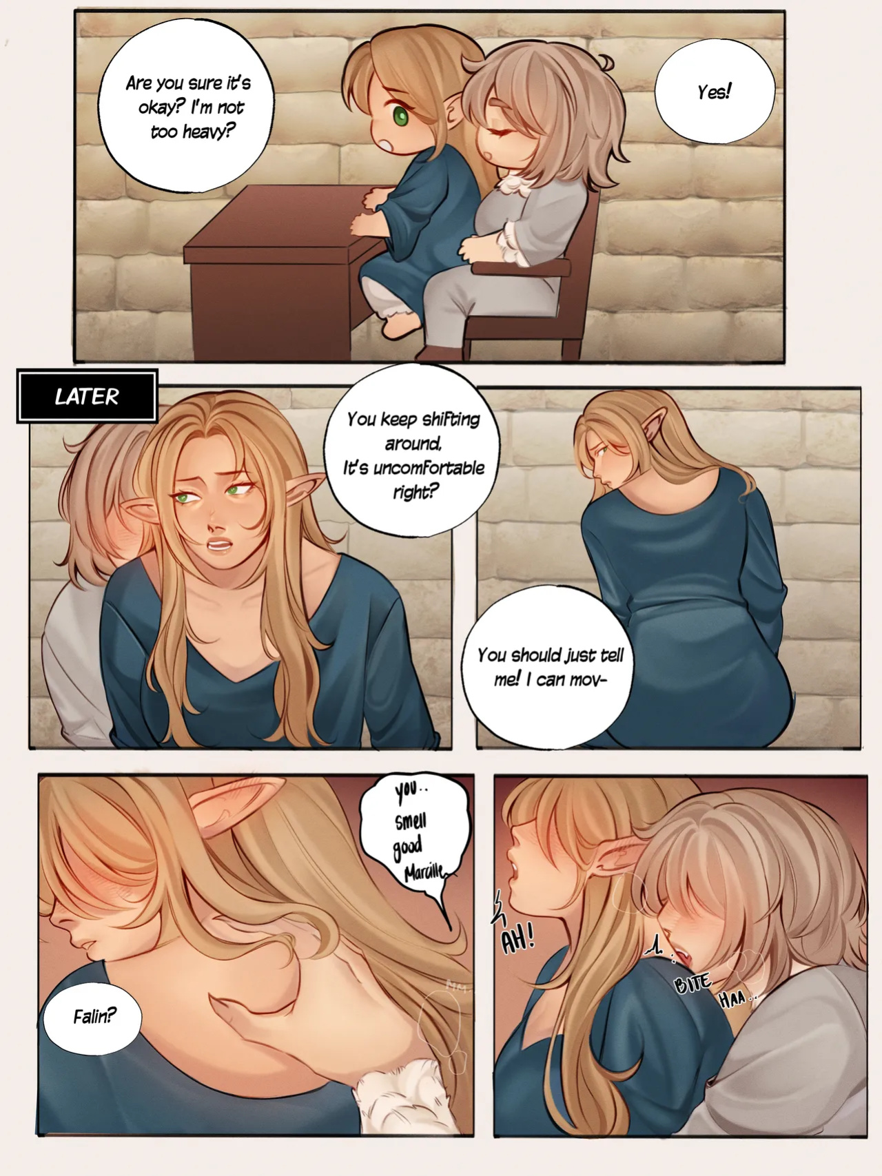 [Lesbeanlatte] I wanna suck on her fat tiddies (Delicious in Dungeon)