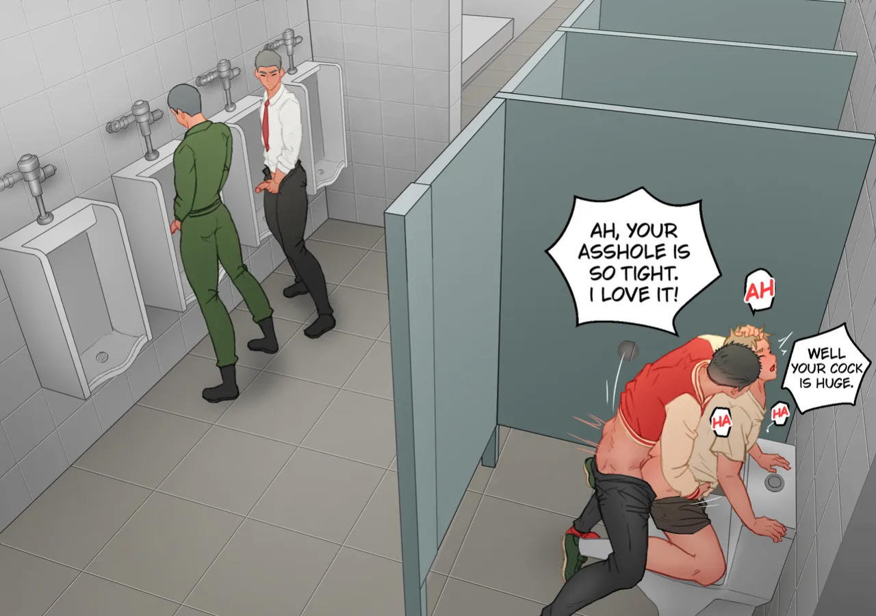[Uoojun][Yaoi Short Comics][Public Toilet]