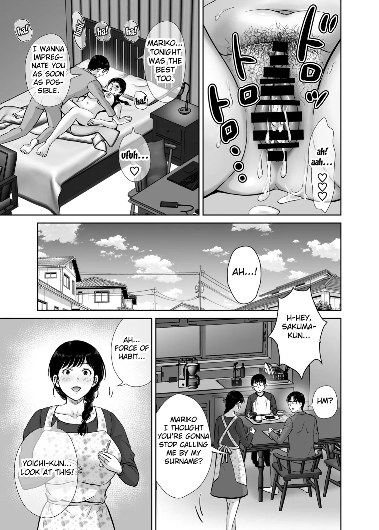 [Melon no Hoshiboshi (Hoshiduki Melon)] Kyonyuu Kaa-san ga Boku no Me mo Mae de 2 ~Bonyuu Mamire de Ikimakutta Hanashi~ (english) (Fated Circle)