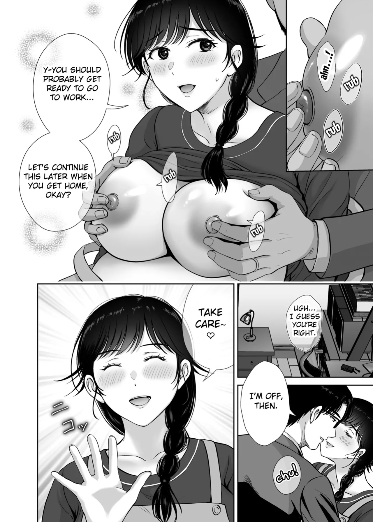 [Melon no Hoshiboshi (Hoshiduki Melon)] Kyonyuu Kaa-san ga Boku no Me mo Mae de 2 ~Bonyuu Mamire de Ikimakutta Hanashi~ (english) (Fated Circle)