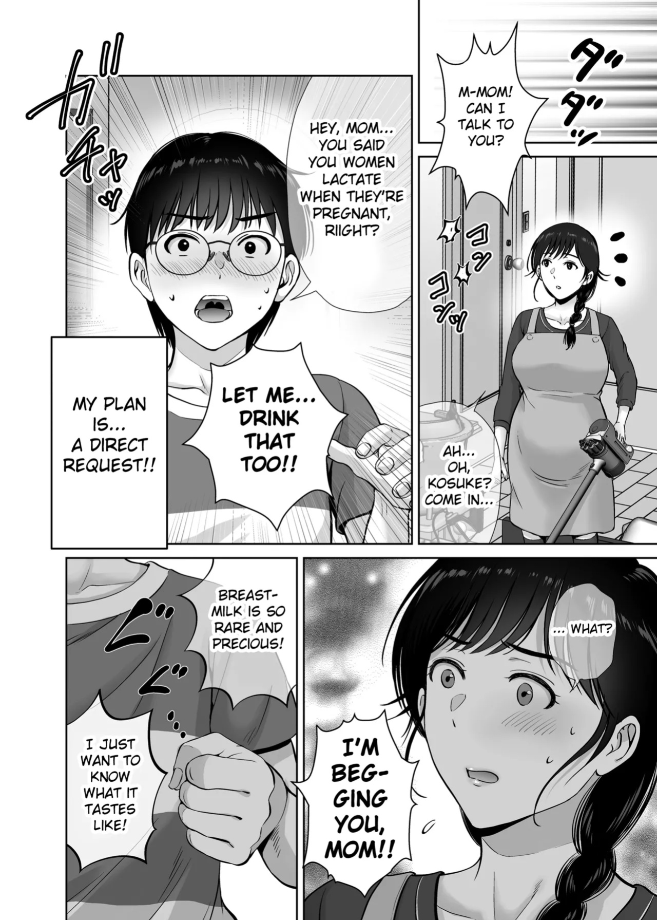[Melon no Hoshiboshi (Hoshiduki Melon)] Kyonyuu Kaa-san ga Boku no Me mo Mae de 2 ~Bonyuu Mamire de Ikimakutta Hanashi~ (english) (Fated Circle)