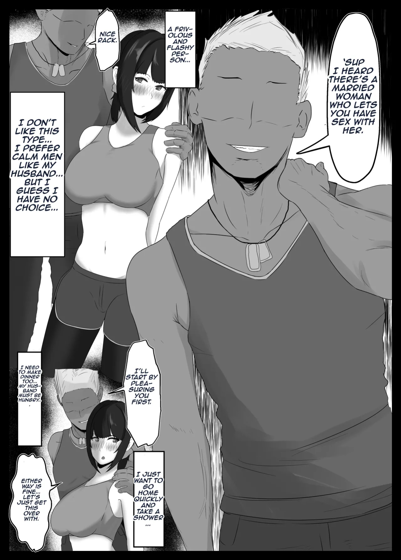 [Jadou Potato (Jakky)] Netorase Suki no Otto no Tame ni Shutsuen no Otoko-tachi to Warikiri Ecchi Suru kedo Karada o Kitaeta Chara Otoko no Chouzetsu Tech de Mesu no Honnou o Shigeki Sarete Gomu Nashi Nakadashi Sarechau Ue ni Netorareta Hitozuma-san | A m