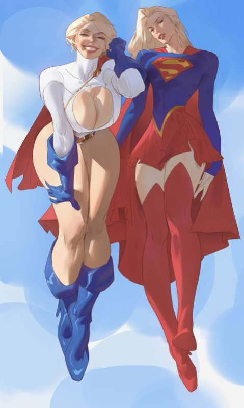 [Saigalisk] Power Girl & Supergirl Tag-team!