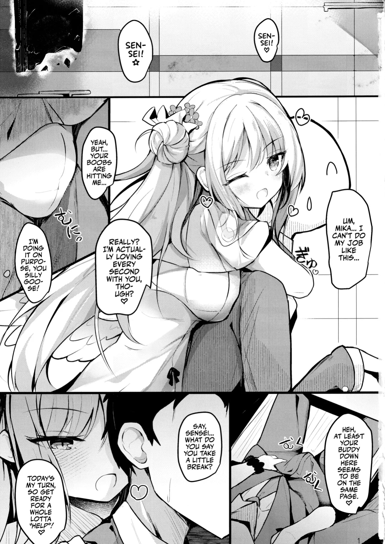 (C102) [Atelier Hinata (Hinata Yuu)] Mika no Yuuwaku Tanetsu Ecchi - She seduces her loving teacher and gets him to have sex with her inside. (Blue Archive) [Team Rabu2]