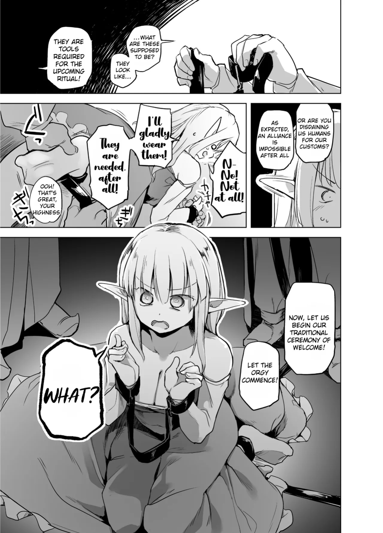 [Kaede Momiji (Shijokko)] Elf no Hime no Hokori ni Kakete Taemasu! | For the pride of the elf princess, I will endure! [Rei Scans]