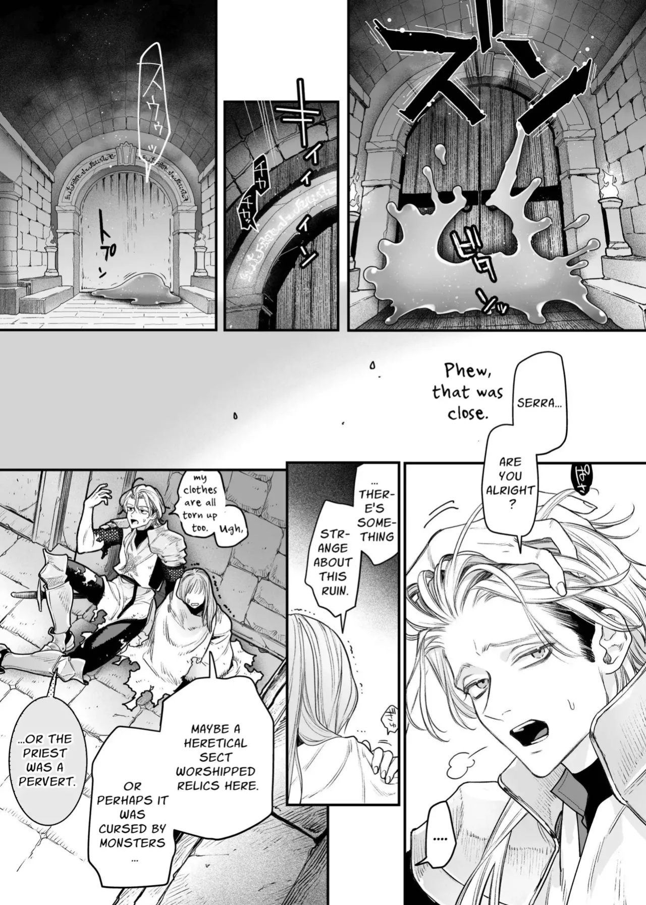 [Visualize (ENVY)] Tada no Osananajimi no Hazudatta Kiyoshi Kishi ga Danjon no Misshitsu de Sekinen no Shūchaku o Kokuhaku Shitekita!?｜The Holy Knight Who Was Supposed To Be My Friend Confesses His Obsession For Me In A Dungeon Room [Chocolate]