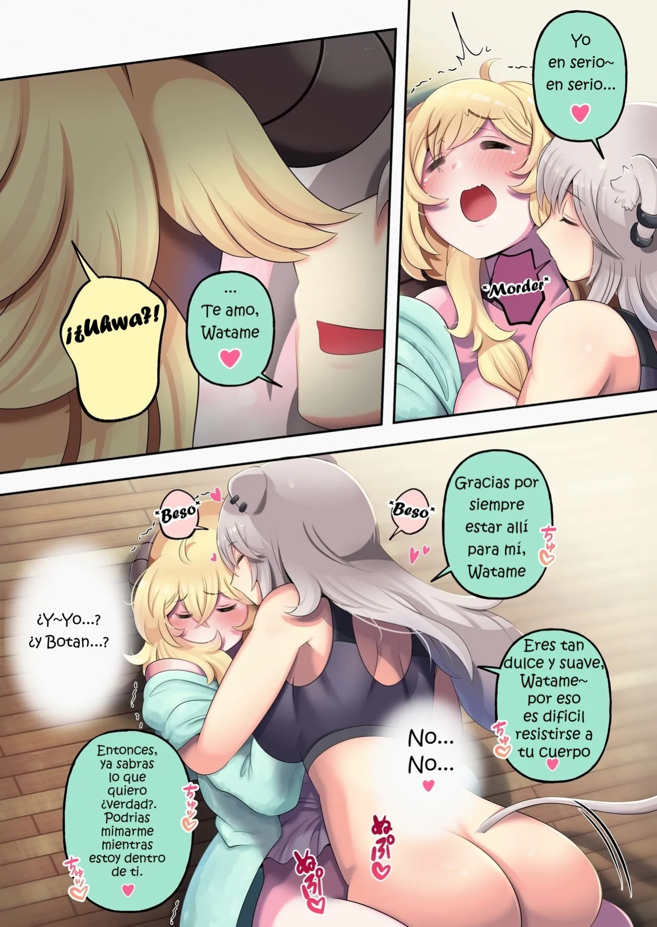 [Minominiya (Minomini)] Futashishi x Wata ♥Lion no Aijou Hyougen Hen♥ | Futashishi x Wata ♥La Expresión de Amor de Lalion♥ (Shishiro Botan, Tsunomaki Watame) [Rabu&Desu translations] [Spanish] [PorLaCultura]