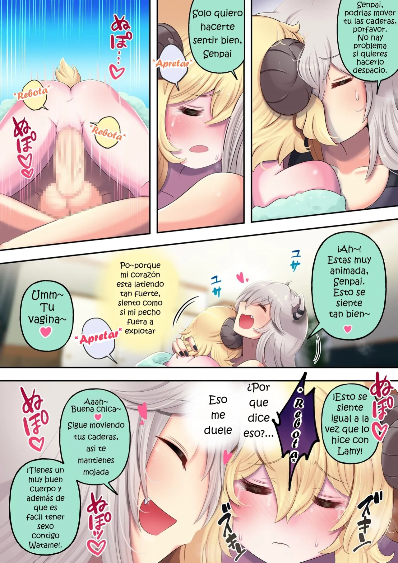 [Minominiya (Minomini)] Futashishi x Wata ♥Lion no Aijou Hyougen Hen♥ | Futashishi x Wata ♥La Expresión de Amor de Lalion♥ (Shishiro Botan, Tsunomaki Watame) [Rabu&Desu translations] [Spanish] [PorLaCultura]