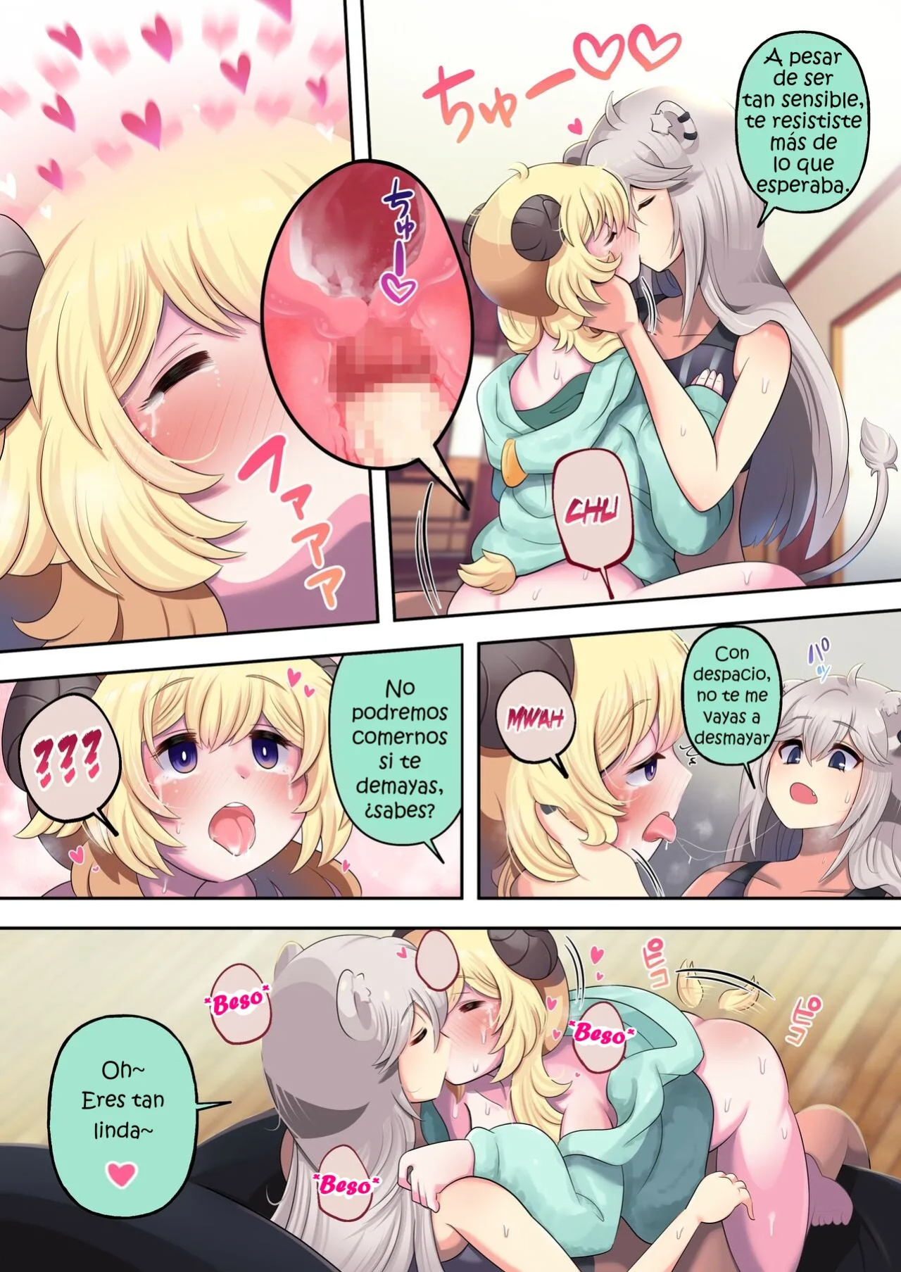 [Minominiya (Minomini)] Futashishi x Wata ♥Lion no Aijou Hyougen Hen♥ | Futashishi x Wata ♥La Expresión de Amor de Lalion♥ (Shishiro Botan, Tsunomaki Watame) [Rabu&Desu translations] [Spanish] [PorLaCultura]