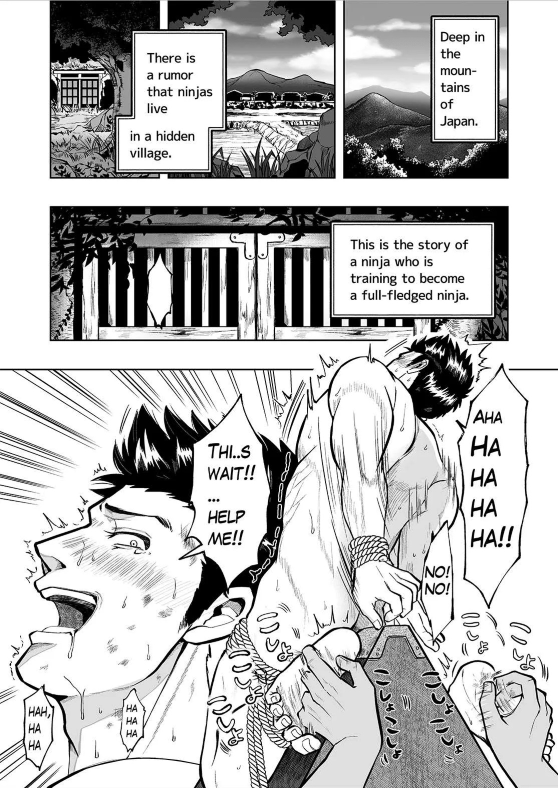 [BG Honda] A masochistic ninja is tickled on the soles of his feet and glans with hands and brushes