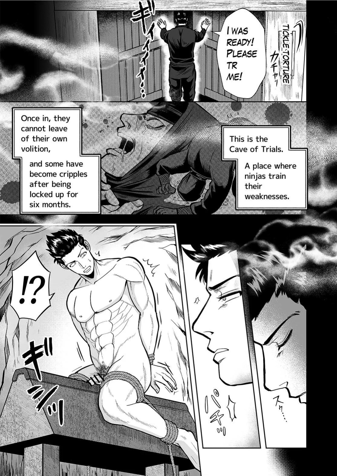 [BG Honda] A masochistic ninja is tickled on the soles of his feet and glans with hands and brushes