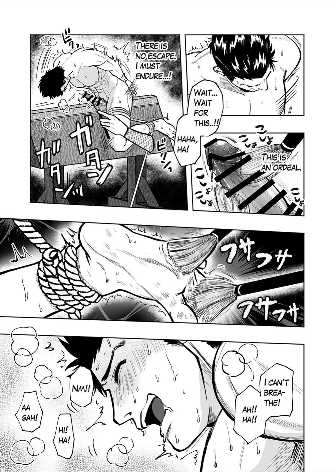 [BG Honda] A masochistic ninja is tickled on the soles of his feet and glans with hands and brushes
