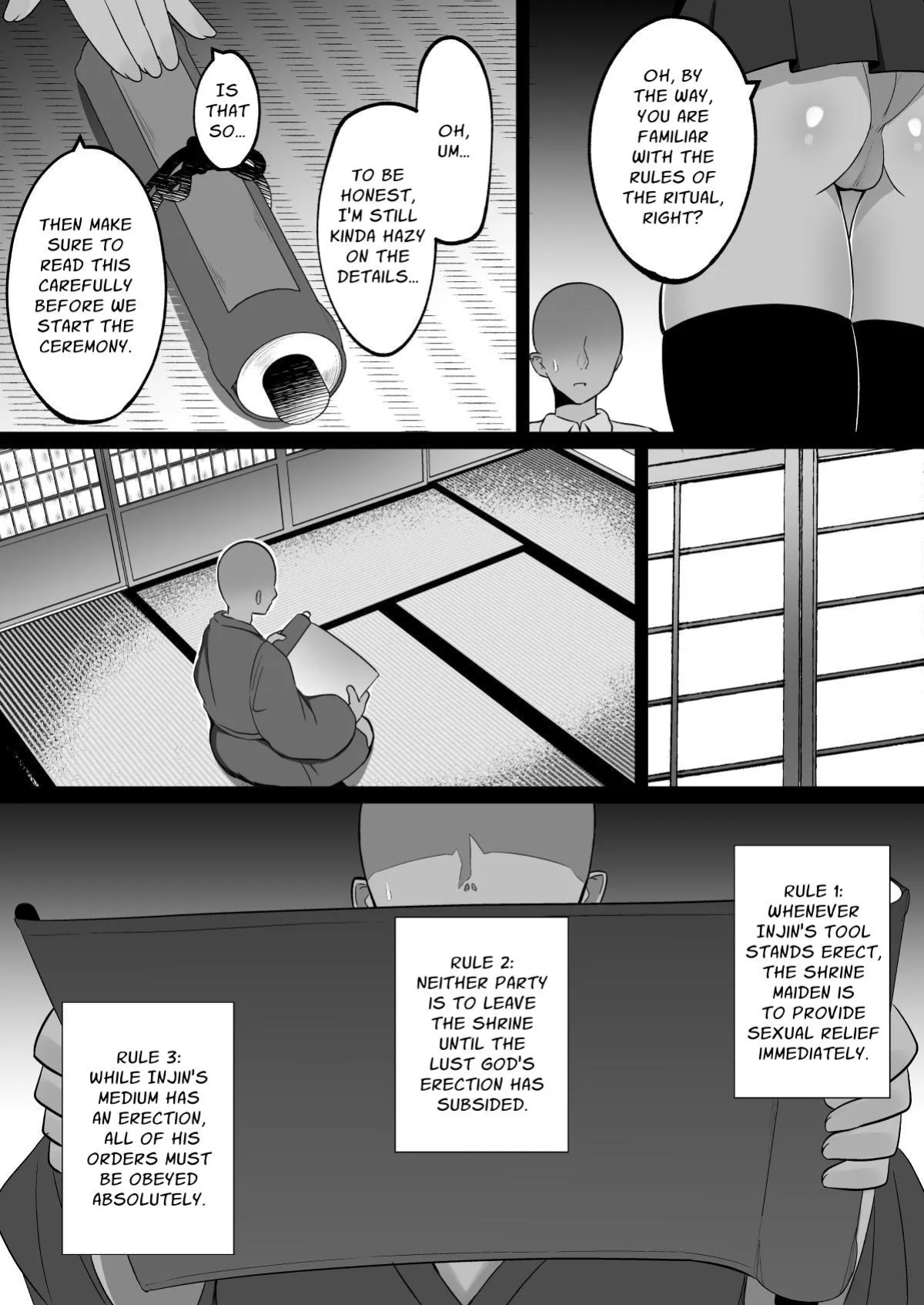 [Cinnamon Shima] Shrine Maidens of Injin: Mating Ritual With 2 Busty Miko Sisters, Locked in the Lust God's Shrine! [Kusanuu]