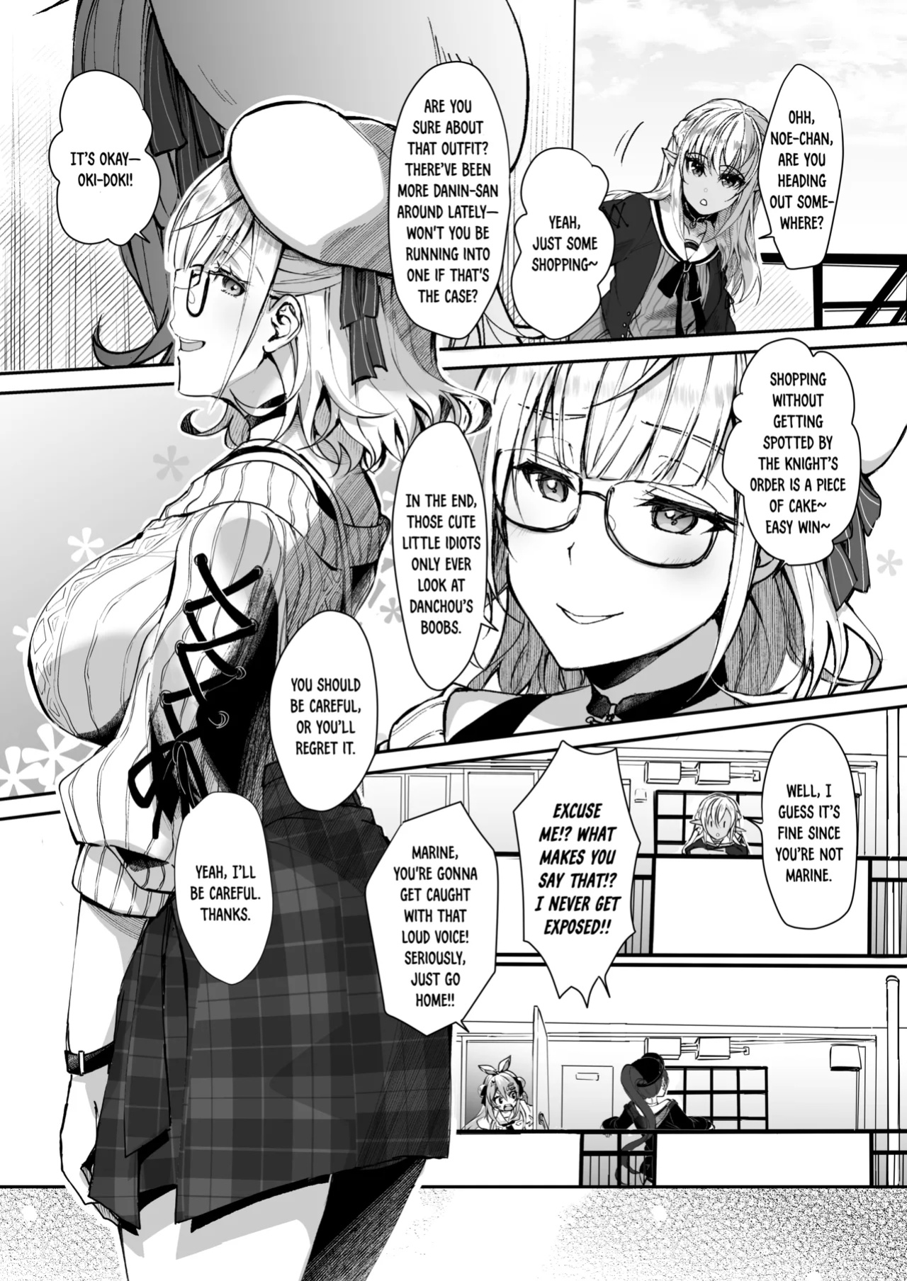 [Fukurou no Yuubinya san (Ueto Ruri)] Danchou wa Zettai ni Barenai. (Shirogane Noel) [DKKMD Translations]