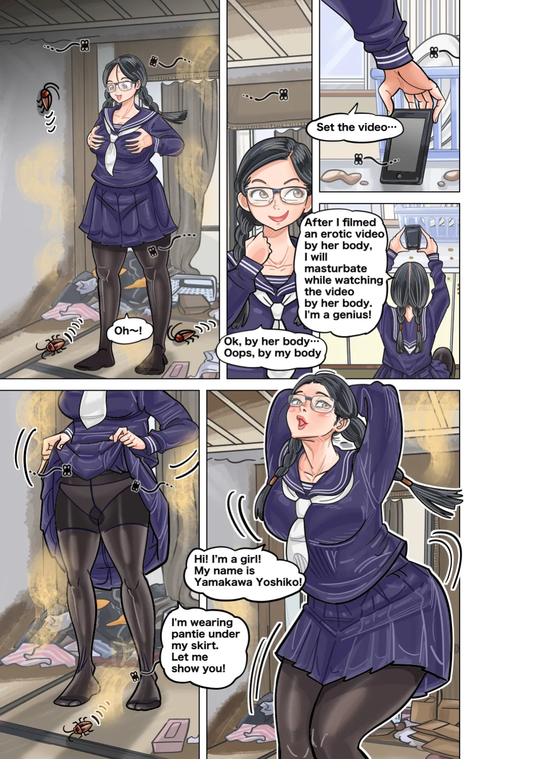 [jpeg] Jimi na Kyonyuu Jogakusei to Kyonyuu-suki Oji-san no Karada Irekawari