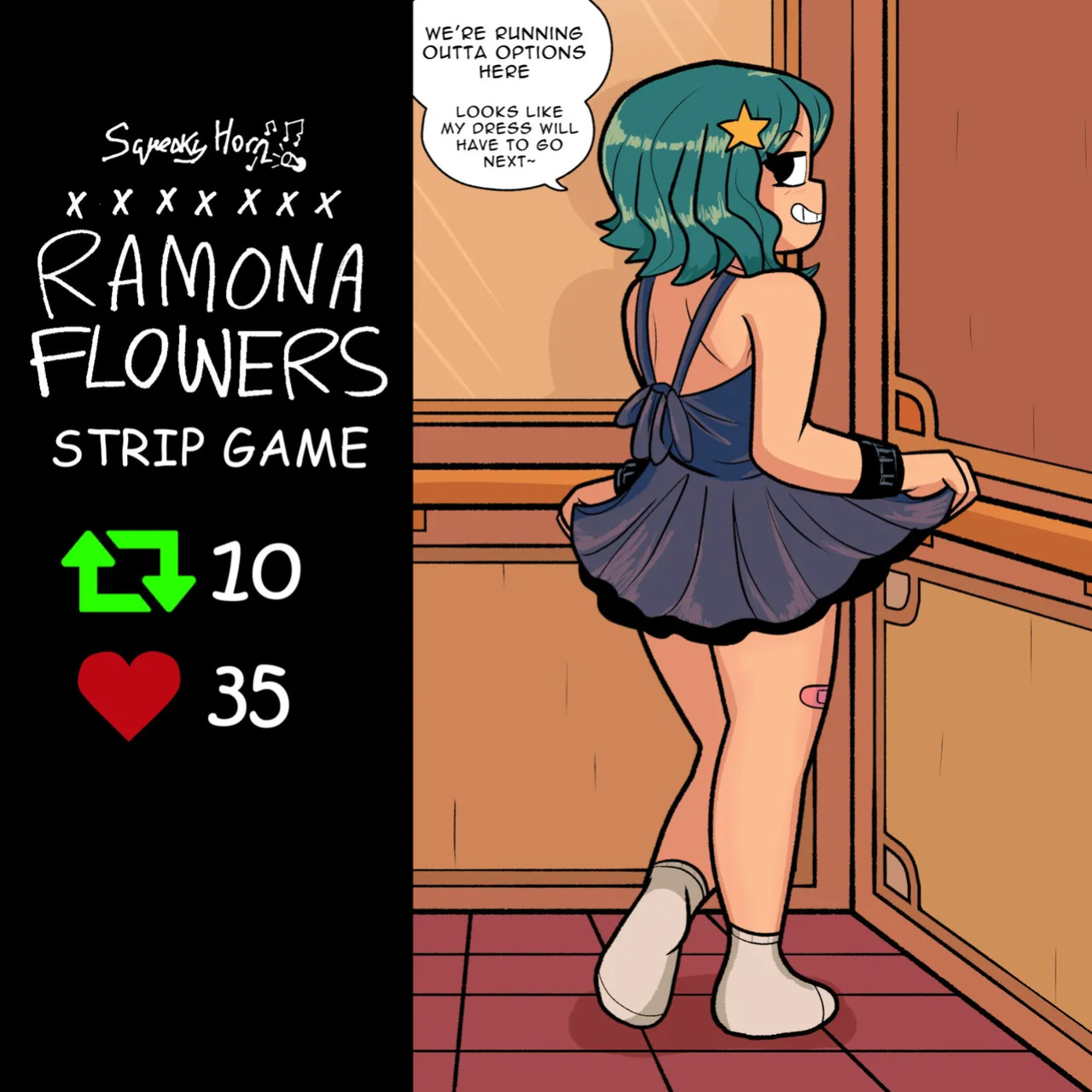 [squeakyhorn] Ramona Flowers Strip Game (Scott Pilgrim)