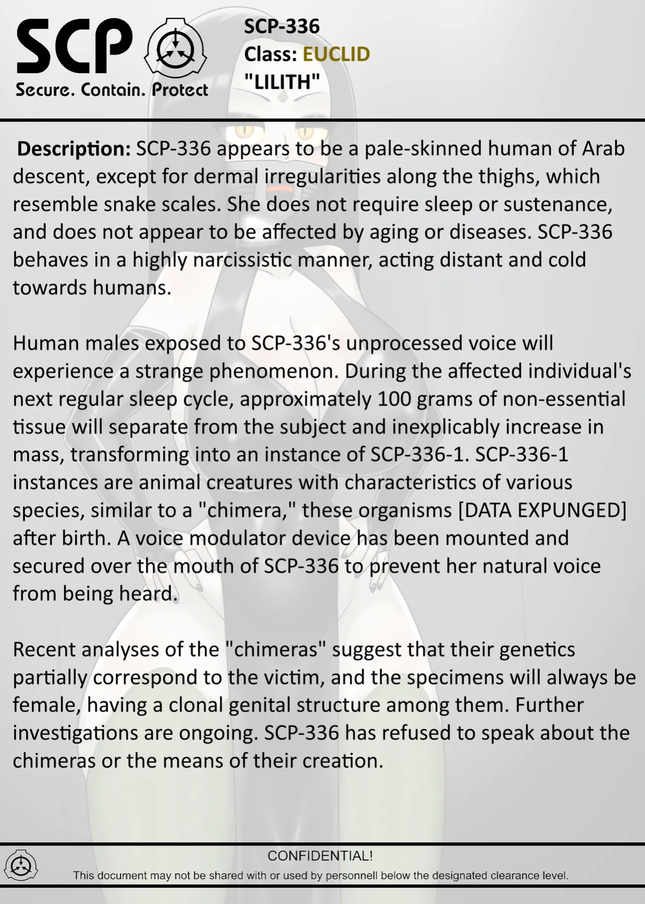 [AnanaKawaii] SCP-336 "LILITH" (SCP Foundation)