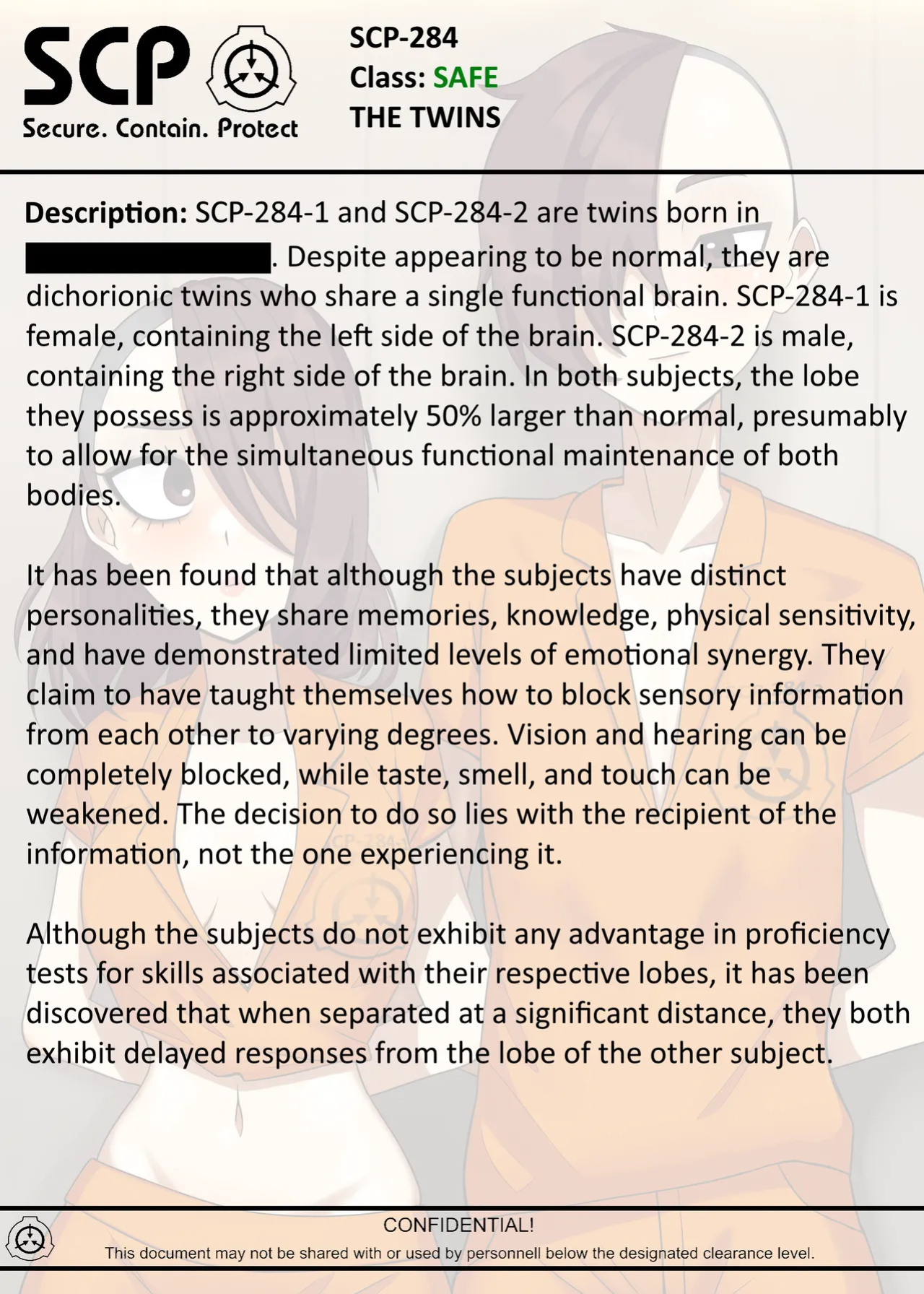 [AnanaKawaii] SCP-284 THE TWINS (SCP Foundation)