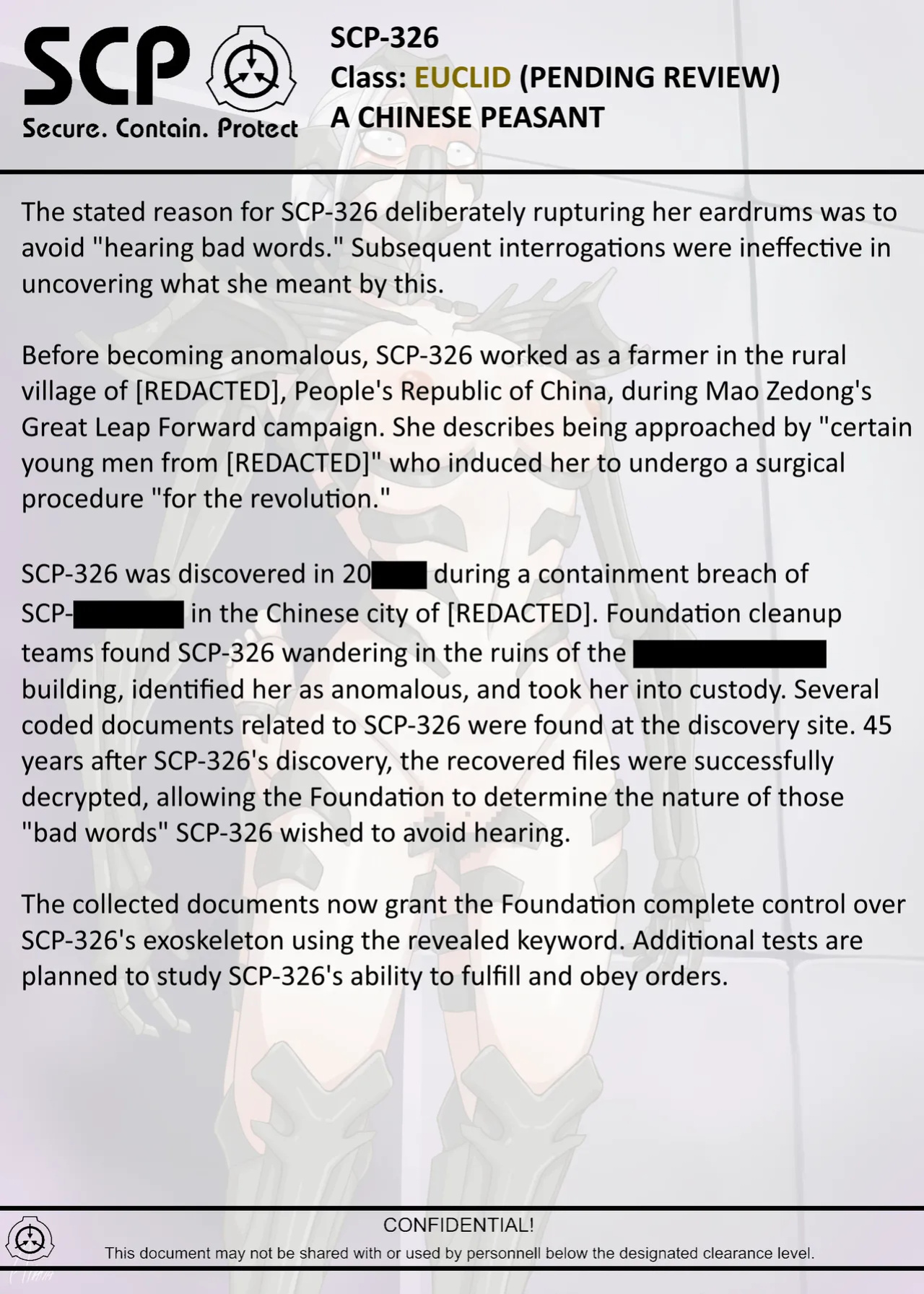 [AnanaKawaii] SCP-326 "CHINESE PEASANT" (SCP Foundation)