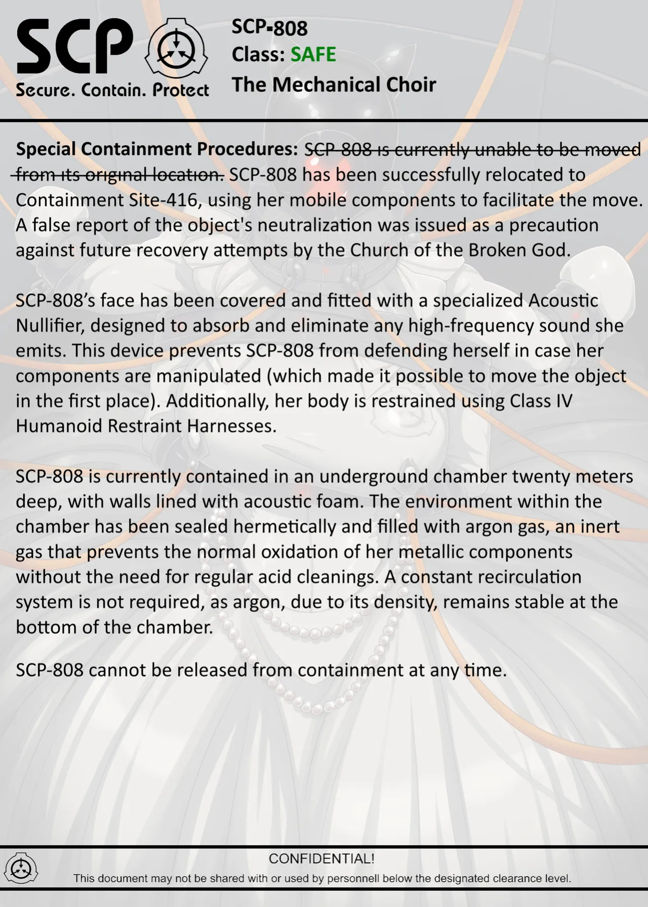 [AnanaKawaii] SCP-808 The Mechanical Choir (SCP Foundation)