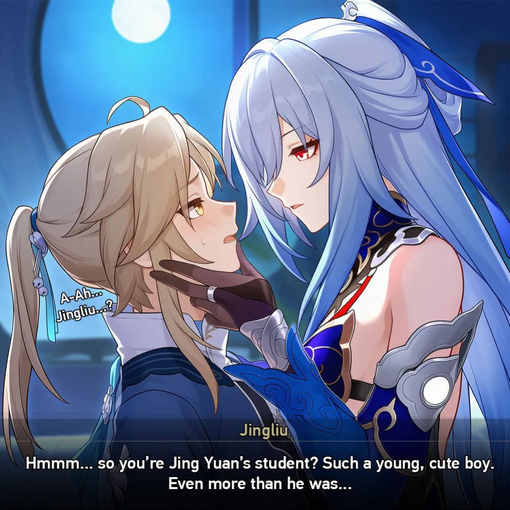 Jingliu turn of having fun (yanqing x Jingliu) (honkai star rail) (artist: ai4fun)