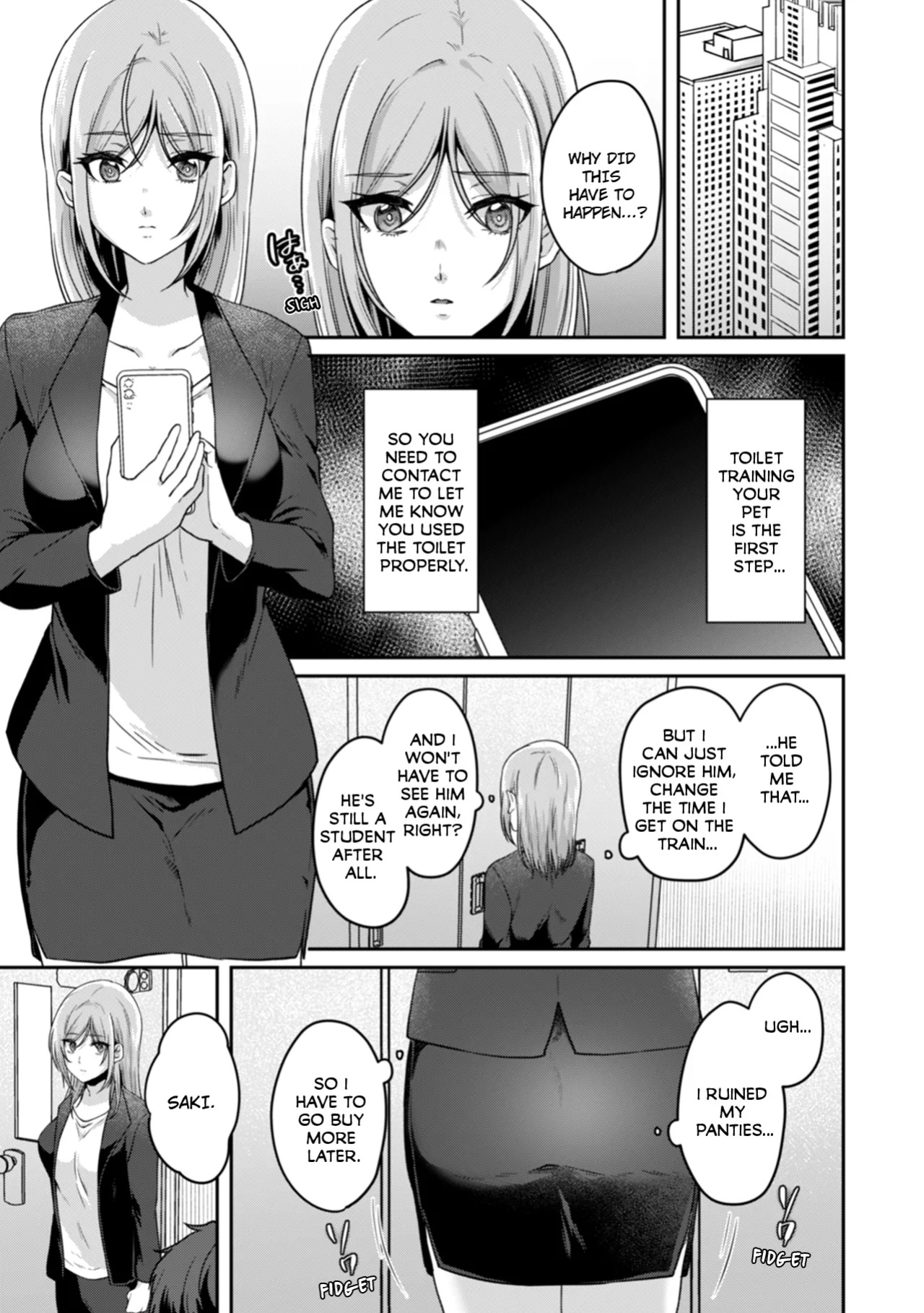 [Kinagi Rea] Manin Densha de Shikkin Sunzen!? Chikan Danshi no Ijiwaru na Yubi de Ikasare Tsuzuketa OL | Almost Pissing on a Crowded Train?! #1-10