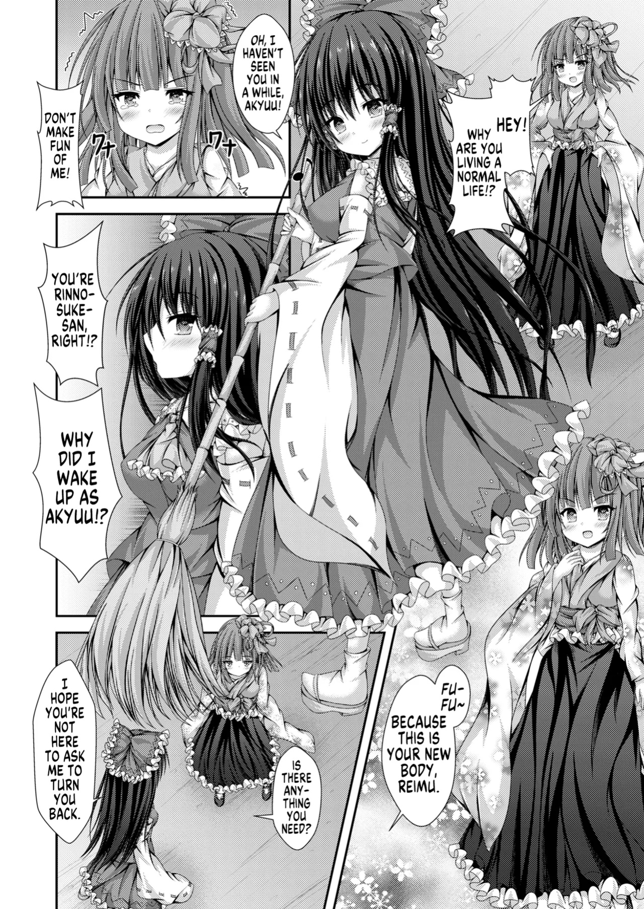 [Happy Present (Kouduki Miyabi)] Magatsu Tamashii no Kisoukyoku ~Kyou kara Boku wa Hakurei Reimu~ | Capriccio of the Wretched Soul ~From Now on, I'm the New Reimu~ (Touhou Project) [GTL]