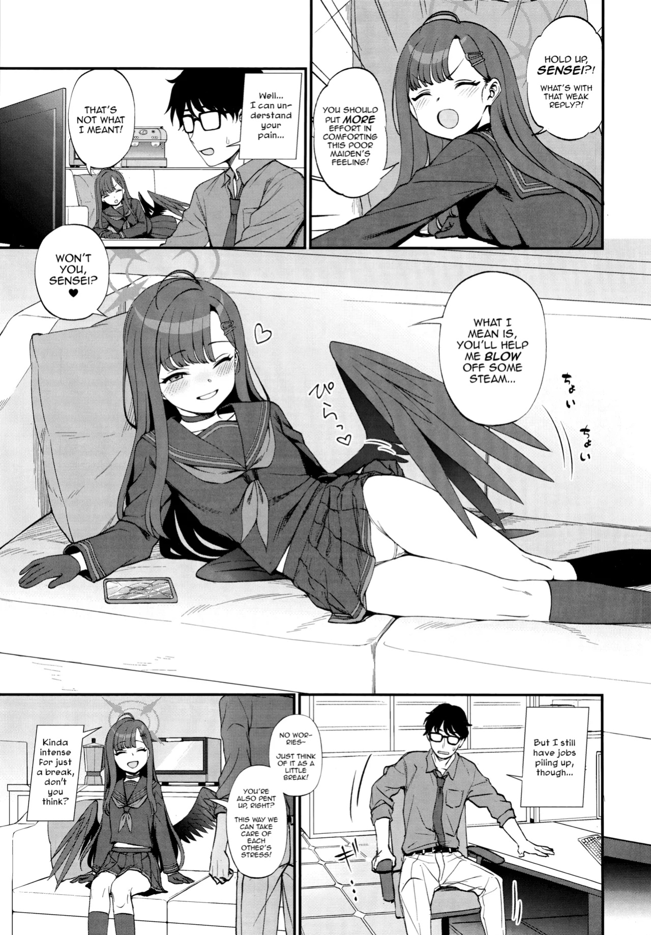 (Blue Market 13) [Kuma no Tooru Michi (Kumada)] Sensei, Chotto Iissuka? | Sensei, Got a sec~? (Blue Archive) [DeppoTL]