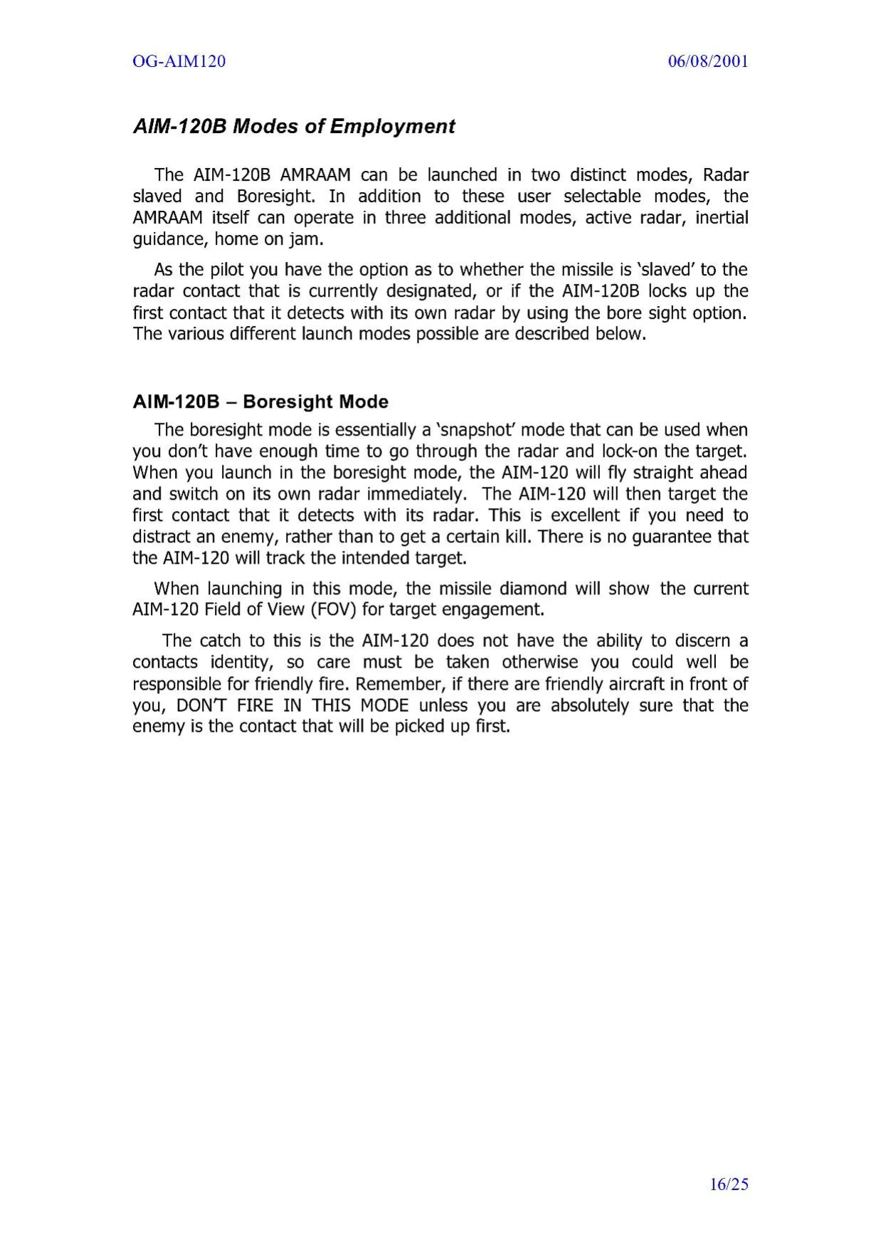 AIM-120 AMRAAM Operation Guide