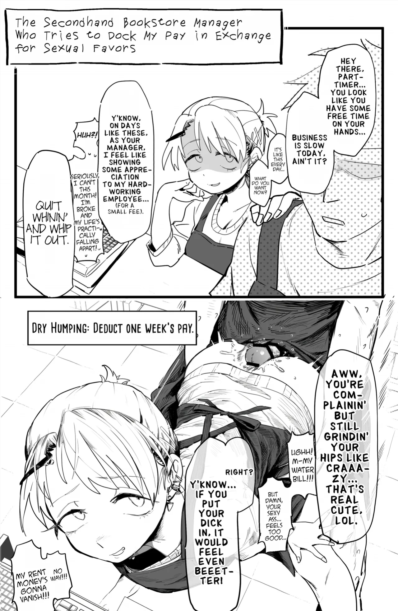 [Denki Neko (Toku)] Tenchou ga Etchi na Koto to Hikikae ni Kyuryou o Kezuri ni Kuru !! | My Manager Docks My Pay In Exchange for Sexual Favors!!! [Suizokukan]