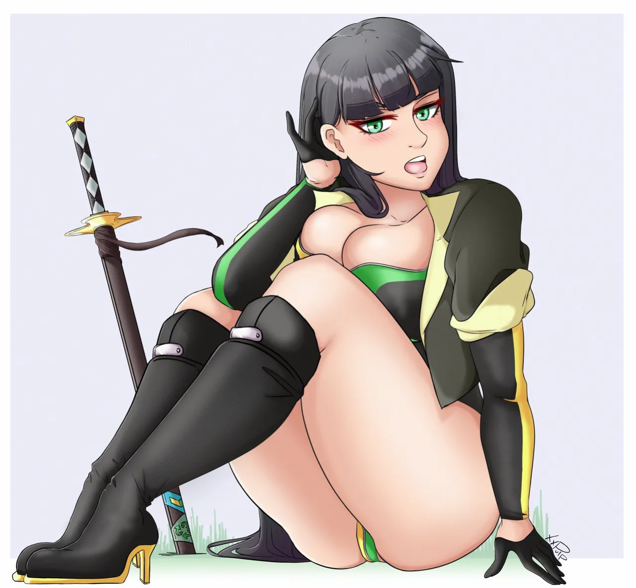 Helena Knight (AmateurthrowawayTaimanin OC) Various Artists: Boxman / InkerAnon / TheHGuyH / NaughtRot / TapLewds / Kilprel's Hypnotic Pixels / MajiNSFW / ihsnet / PinkSeito