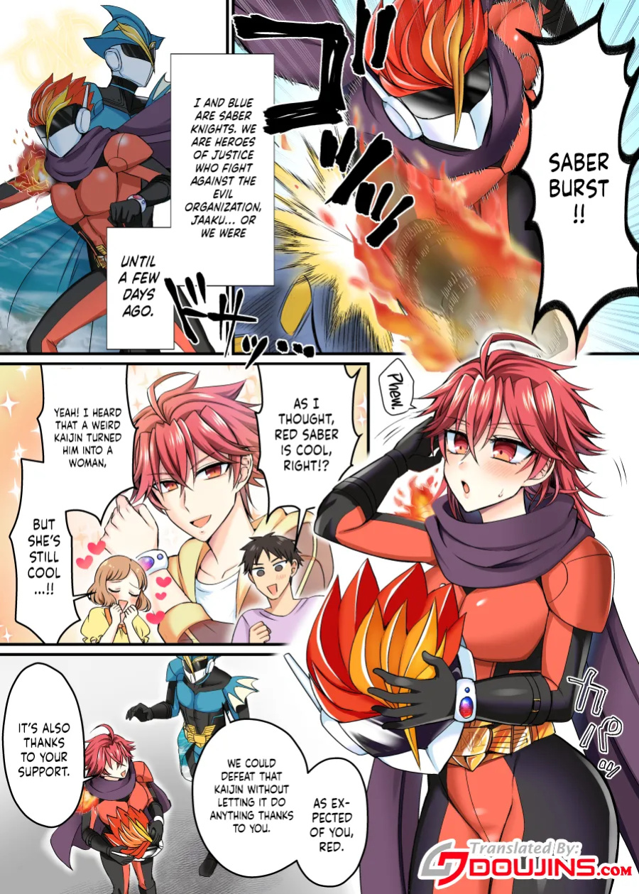 [Amaia Okashi Seisakusho (Moegi Oji-san)] Saber Red ~Seigi no Zako Onna Sentouin Hero~ | Saber Red ~The Weakling Female Fighter Hero of Justice ~