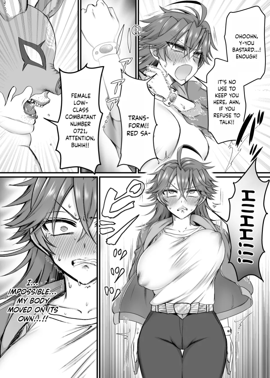 [Amaia Okashi Seisakusho (Moegi Oji-san)] Saber Red ~Seigi no Zako Onna Sentouin Hero~ | Saber Red ~The Weakling Female Fighter Hero of Justice ~