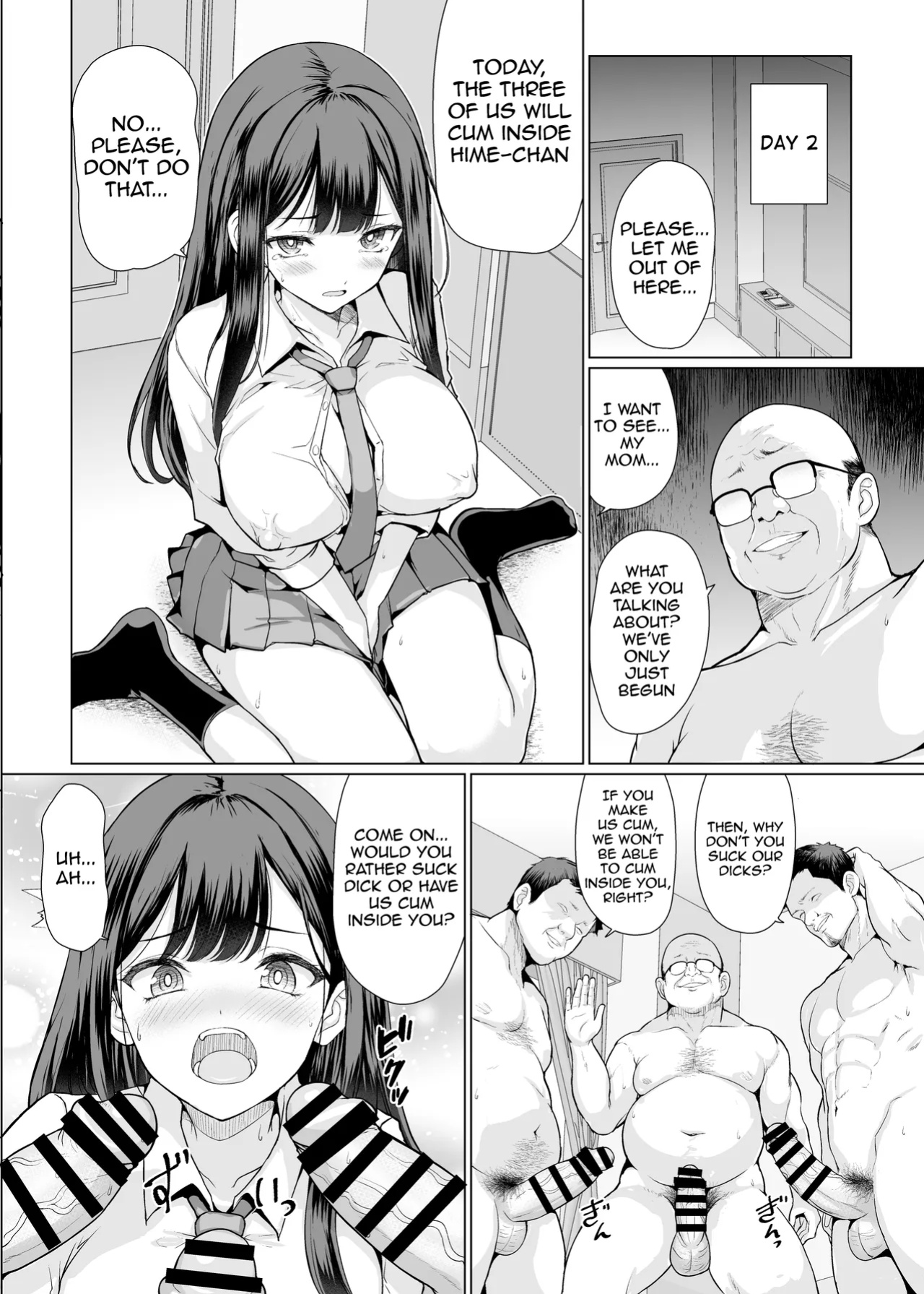 [An-Arc XXX (Hamo)] Kichiku na Oji-san-tachi ni Hamerarete | Fucked by cruel old men [meganekun_tl]