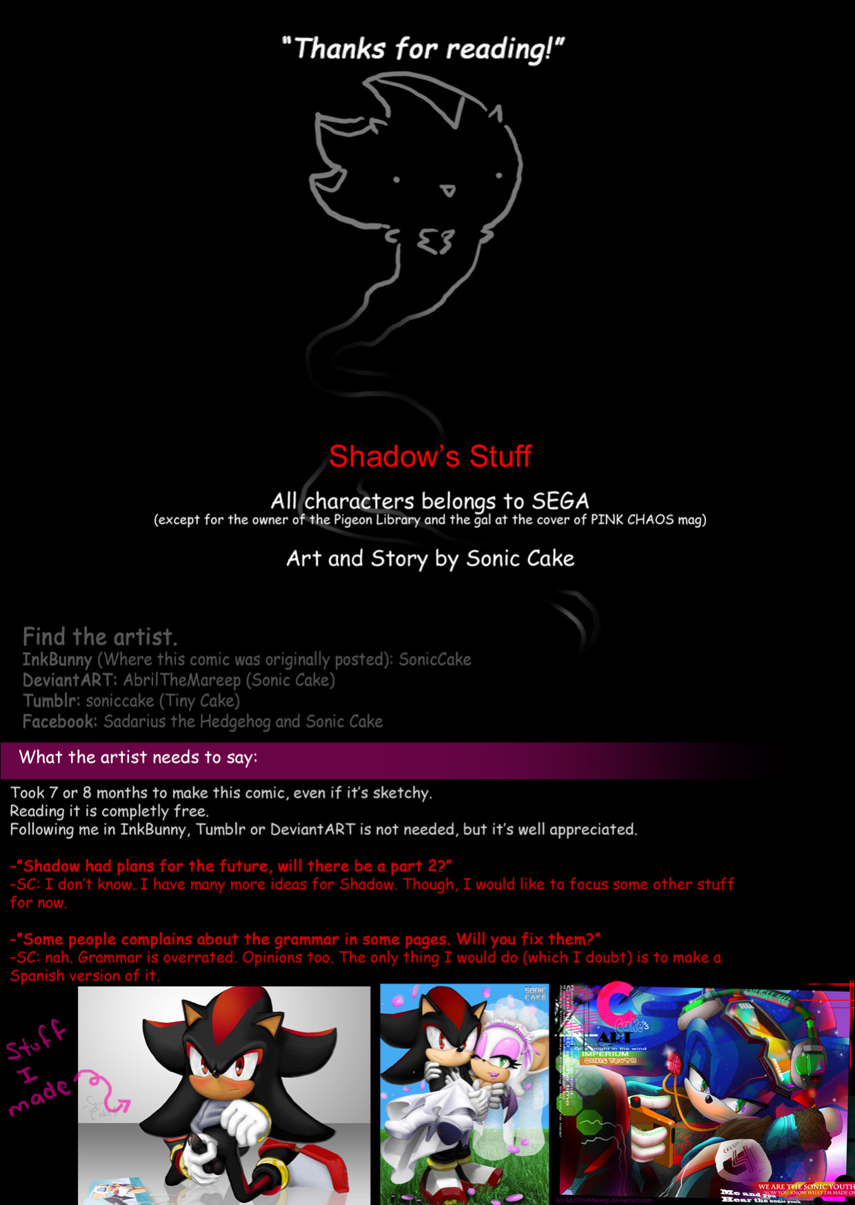 [SonicCake] Shadow's Stuff (Sonic the Hedgehog)