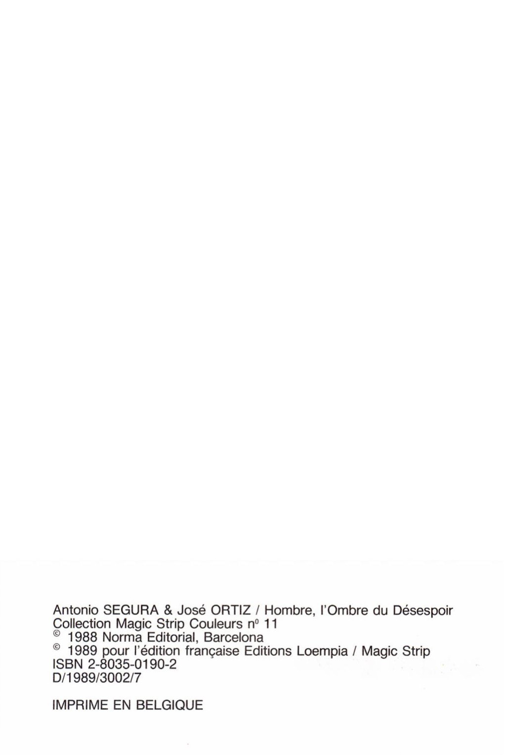 [Jose Ortiz + Antonio Segura] Hombre - Volume #01: The Shadow of Despair (ENG)