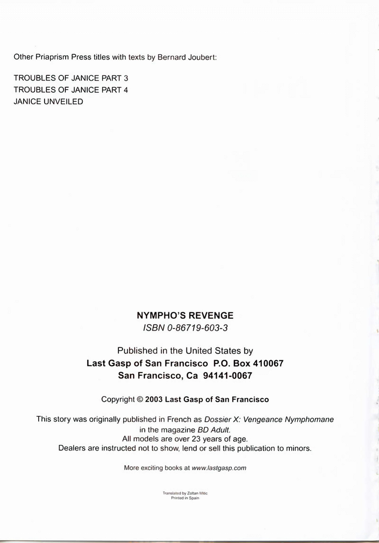 [Studio Benedetti] Nympho's Revenge