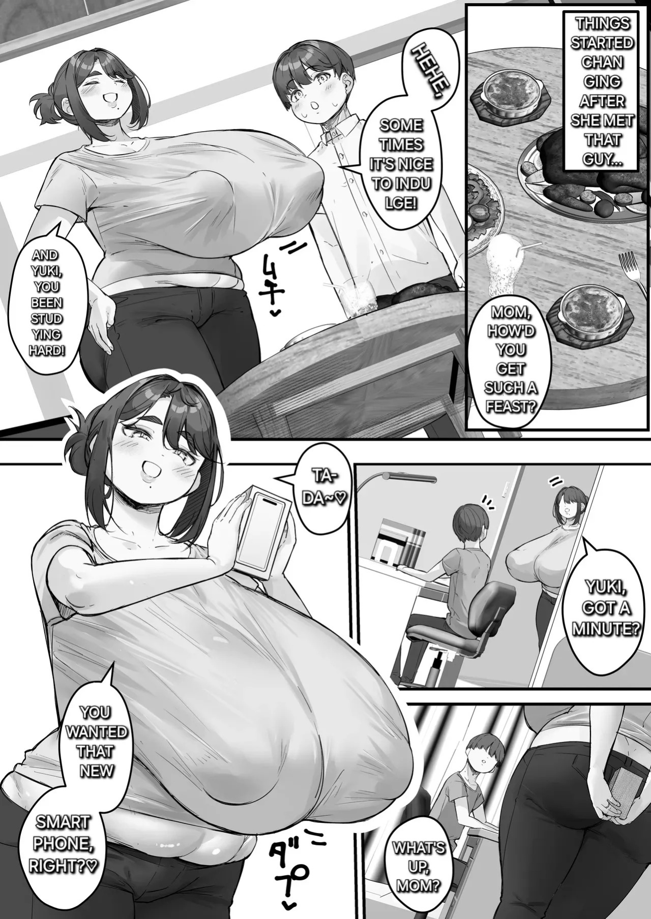 [Baku-π-dou (Kuchi VE)] Chara Otoko ni Netorareru Tare Deka Nagachichi Kaa-san 1 _ The Busty Mom with Long, Sagging Breasts Gets Seduced by a Playboy – Part 1 [English] [Alyssaquenn]