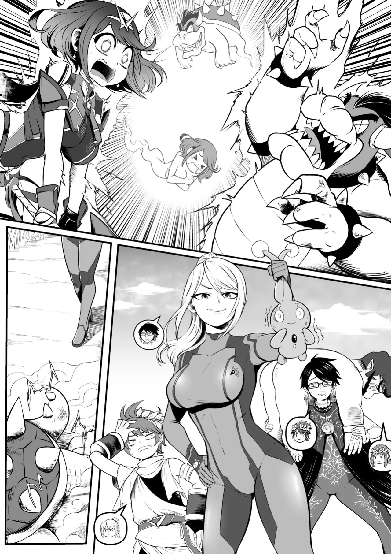 [MassivePinkZombie] sWitch Time! Part 1-4 (Super Smash Bros.) [English & Textless]